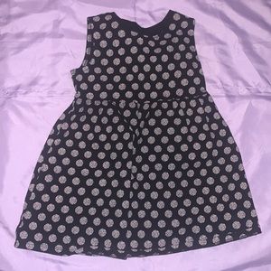 2T black pika dots sleeveless dress with pockets
